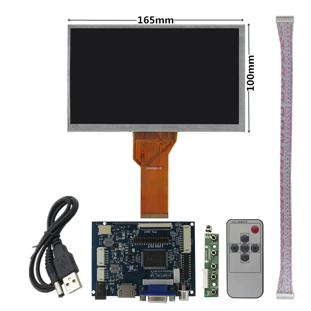 7 인치 AT070TN90 94 모니터 키트 HDMI + VGA + 2AV 제어 드라이버 보드 Lattepanda Raspberry Pi 바나나 파이 PC 용 TN LCD 스크린 디스플레이