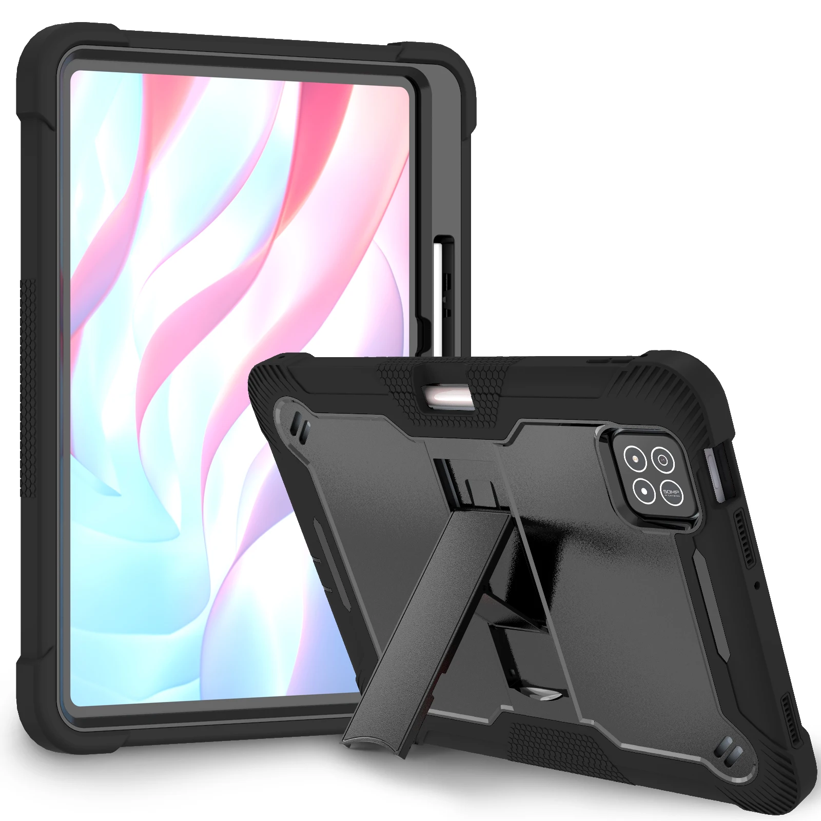 3-Layer Protective Kids Shockproof Armor Stand Case