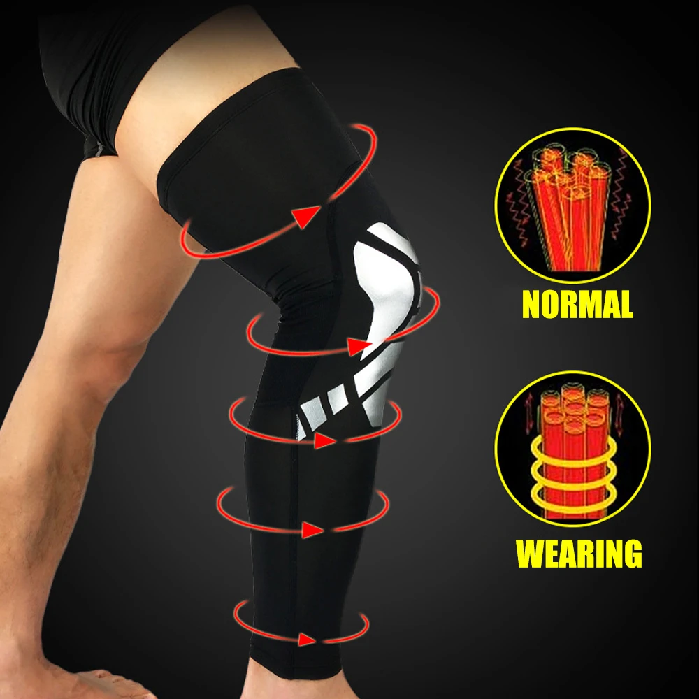 1 Piece Sports Leg Sleeves Compression Anti-UV Full Long Leg Covers for Running Basketball Football Volleyball Cycling Fitness