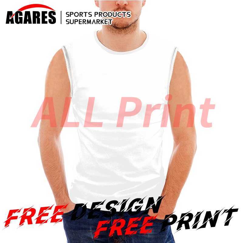 

2022 New Breathable Sleeveless Shirt Men Workout Tank Top 3D Print Custom Logo All Print Design DIY Free Design