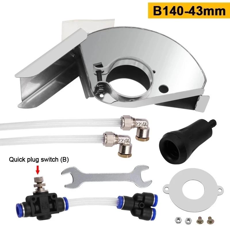 

Dust-Free Angle Grinder Shield Set with Adjustable Water Valve Double atomization nozzles water addition dust protection cover