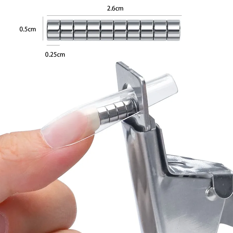Magnetic Nail Art Tools Nail Tips Sizing Edge Cutter Magnet Maincure Tool 10Pc/Box Round Small Magnets Stick for Nails Art UV Gel Acrylic Cat Eye Magnet