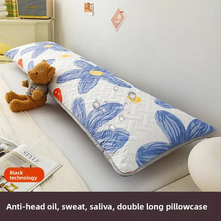 Long Double Person Pillowcase 48x50 Extended Couple Anti-Sweat Core Yellowing Home Use Single Person Polyester Bedding