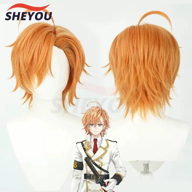 

Shibuya Hal Cosplay Wig VTuber Neo-Porte Short Orange Heat Resistant Synthetic Hair Halloween Party Wigs + Wig Cap