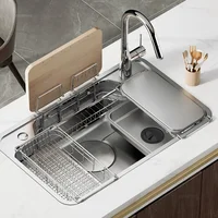 Japanese Sink Multi-functional For Nano Coating Metal Kitchen Sinks Light Luxury Simple Household Sinks For Rental House 2