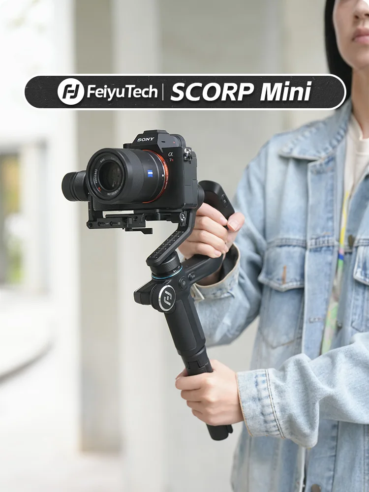 FeiyuTech SCORP Mini Gimbal Stabilizer For Mirrorless Camera Sony ZVE10 Canon Action GoPro Cell Phone