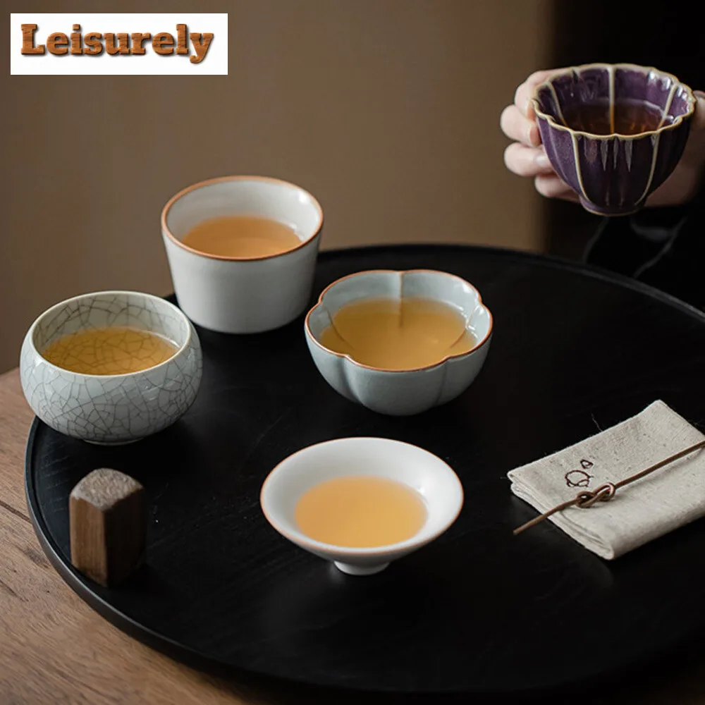 Imitation of The Five Famous Kilns of The Song Dynasty Tea Cup Gift Box Set Ceramic Master Cup Personal Tea Cup Chazhan Tea Bowl