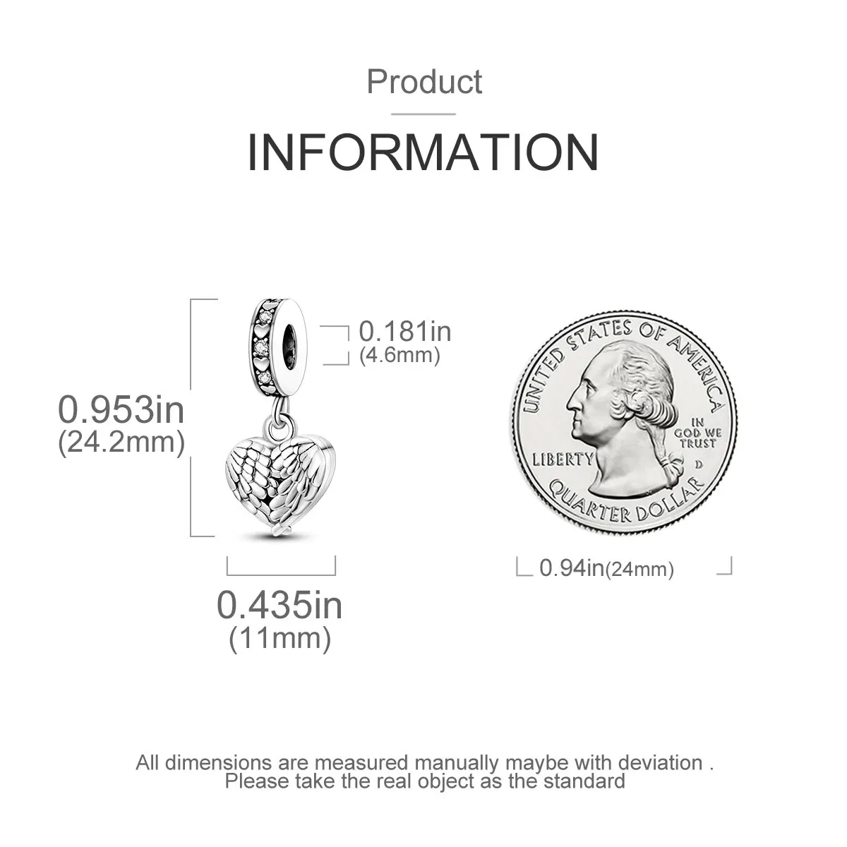 LAZA 실버 도금 댕글 매력 하트 모양 맞춤 팔찌, 여성 쥬얼리 제작, 1PC