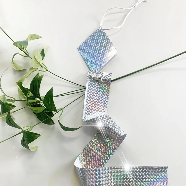 Madárgátló Rátahasznos Szalag Lézer Fényvisszaverő Függő Madár Ijesztő Szerszám Erkély Orchard Kerti Madárcsökkentő Kártevőirtó Kontroll - Image 6