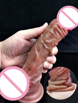 8.5in Realistic Penis for Women Huge Suction Cup Dildo Female Masturbator Foreskin Move Big Dick Adult Sex Toys Anal Stimulation 2