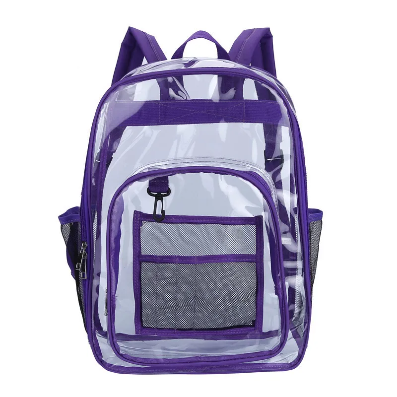 Large Capacity Waterproof Transparent PVC Backpack - Stylish Neutral Design