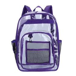 Large Capacity Waterproof Transparent PVC Backpack - Stylish Neutral Design (Travel version Black)