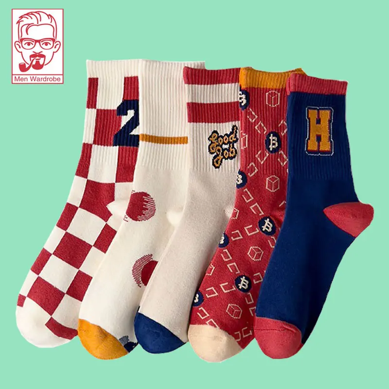 

Socks Women Autumn Winter Tube Socks Sports Fashionable Women's Socks Red Letter Korean Tide Tube Men's Socks Sports Socks