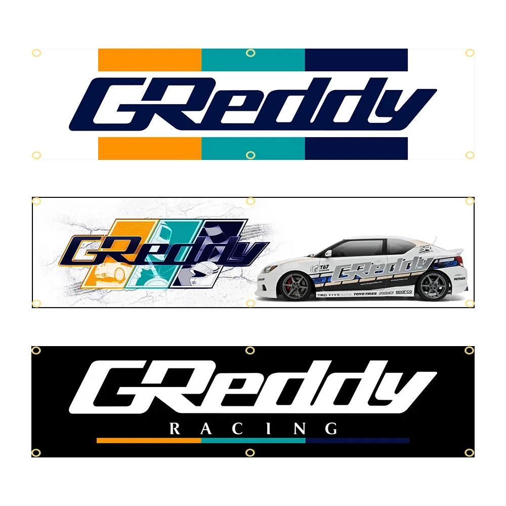 60 X240Cm Greddy Banner Flag Poliestere Stampato Garage O Arazzo Decorazione Esterna