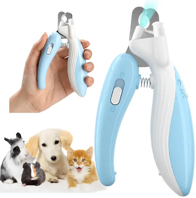 Cat Dog Pet Nail Clippers with Light, Llluminates Cat Dog Nails Or Bloodline, Safety Pet Nail Clipper for Dogs, Cats, Rabbits, S