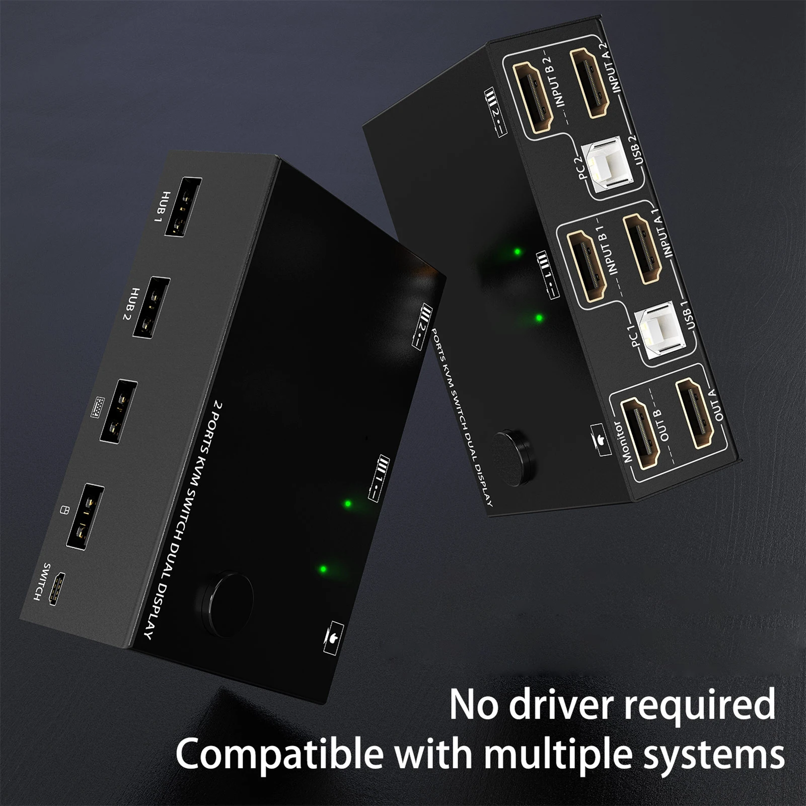 

Dual Kvm HDMI-compatible Switch Easy Installation Computer Accessories
