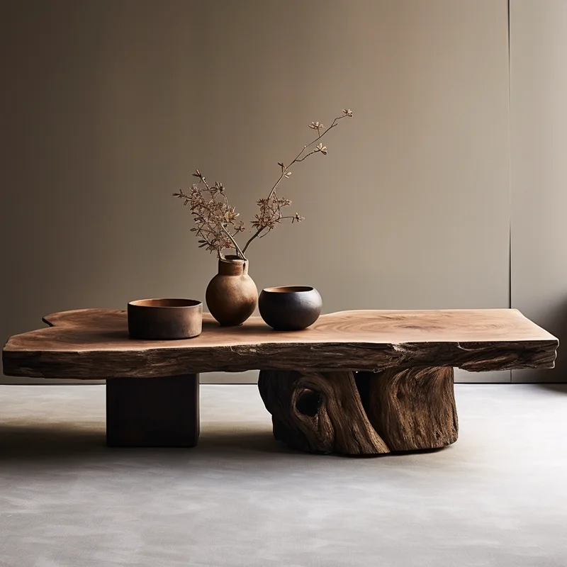 Aesthetic Wood Coffee Table Antique Designer Modern Living Room Decoration Home Furniture