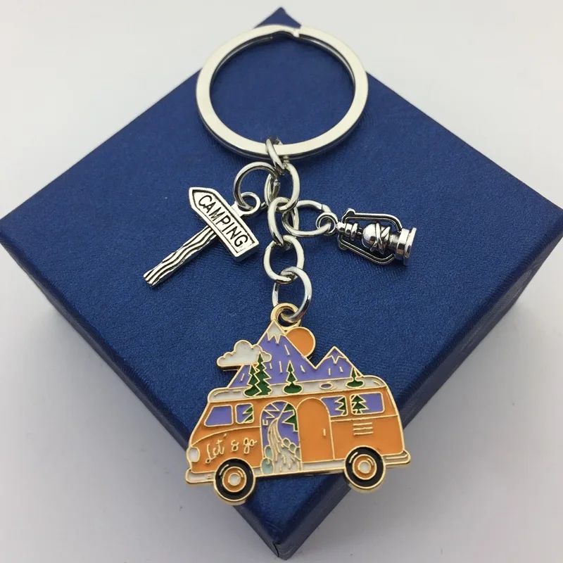 London Bus Clock Tower Trailer Charm Camping Rv Van Portachiavi Fashion Festival Souvenir Holiday Travel Portachiavi Gifts
