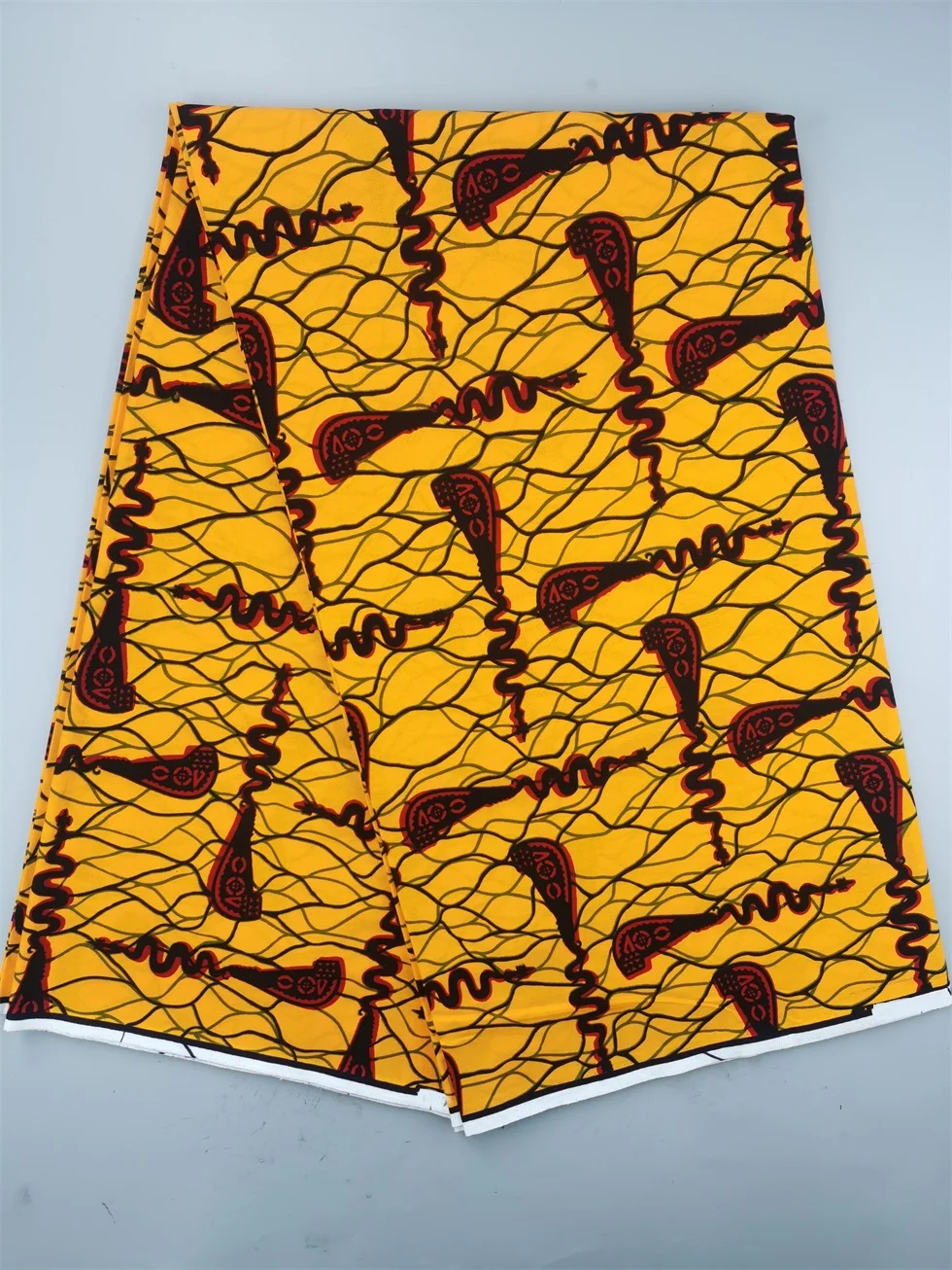Authentic Wax Print Fabric African Dress Material 100% Cotton, 6 Yards