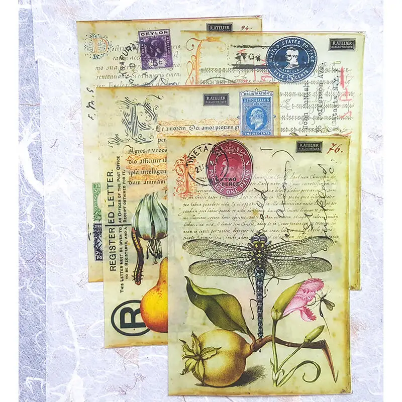 ステッカー コラージュ素材 紙モノ 文房具 ビンテージ フラワー