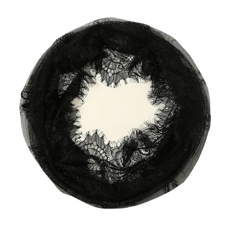 Catholic Church Veil Black and White Eyelash Round Head Covering Spring and Summer Infinity Lace Veil