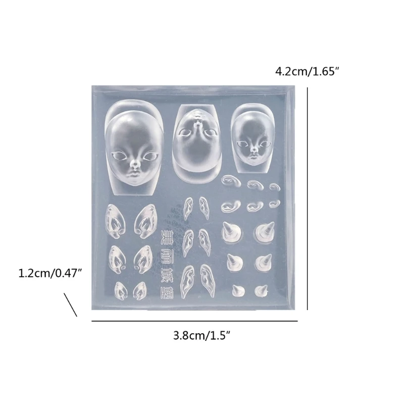 E06E Elf Ear Carving Moulds Elf Doll DIY Stamping Stencils DIY Manicure Accessories DIY Art Tools for Nair Art