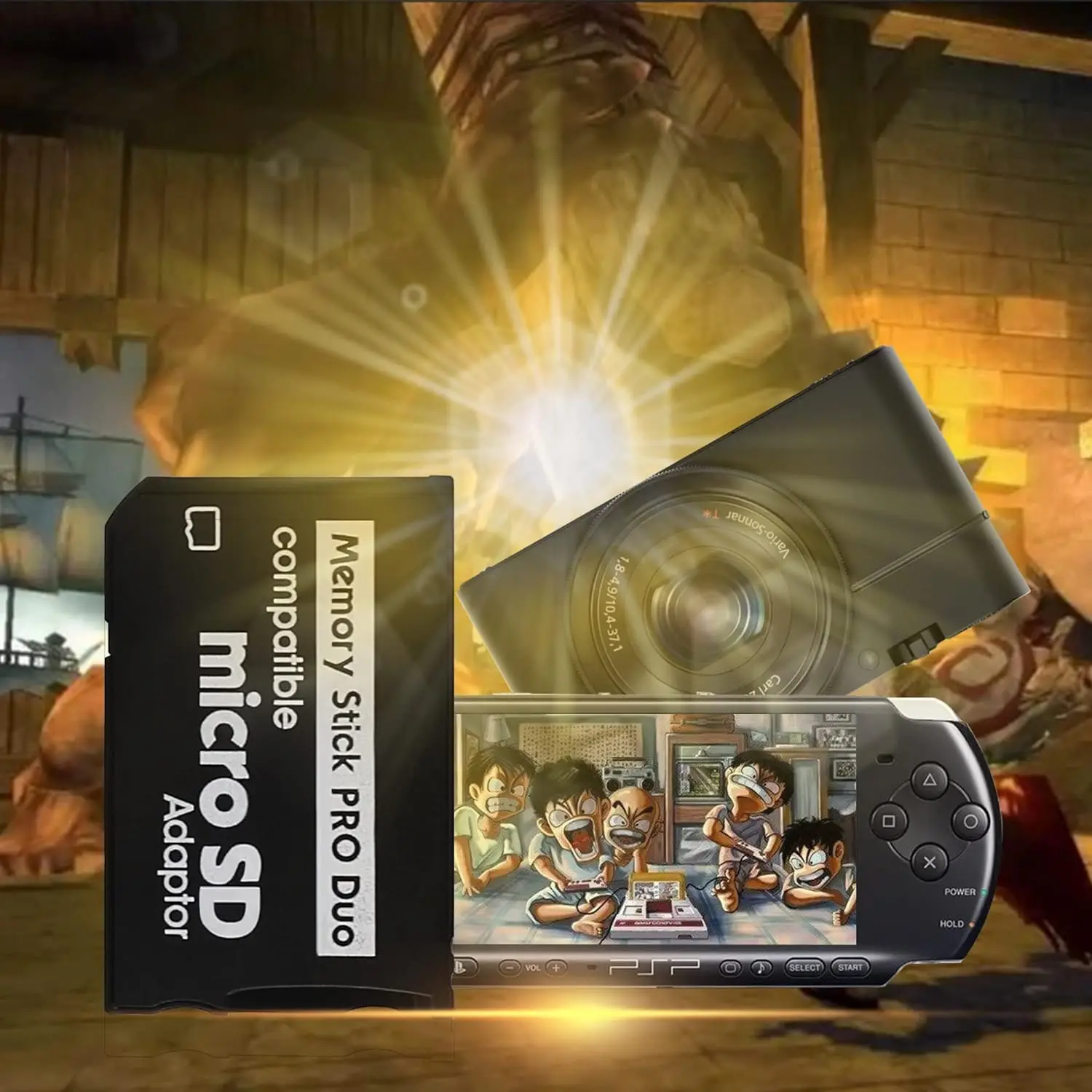 PSP SD Card Adapter, SD TF Card to Memory Stick PRO Duo MagicGate