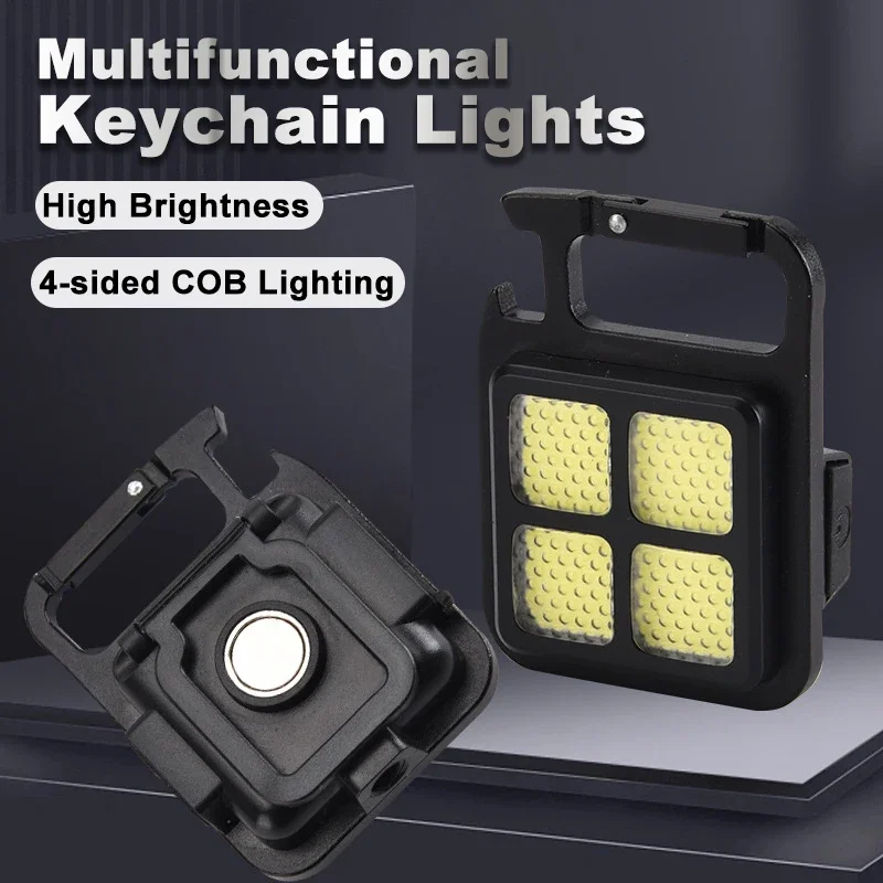 

Светодиодный мини-фонарик для ключей, внешний фонарь с COB матрицей, USB-зарядка, портативный мощный магнитный водонепроницаемый светильник, освещение для кемпинга, походов