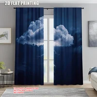 2 ชิ้น, ผ้าม่าน Storm และ Thunder ผ้าซักด้วยเครื่องได้, ไม่มีไฟฟ้าฤดูใบไม้ผลิ Party & Holiday Decor ใช้กับห้องนอนและ 1