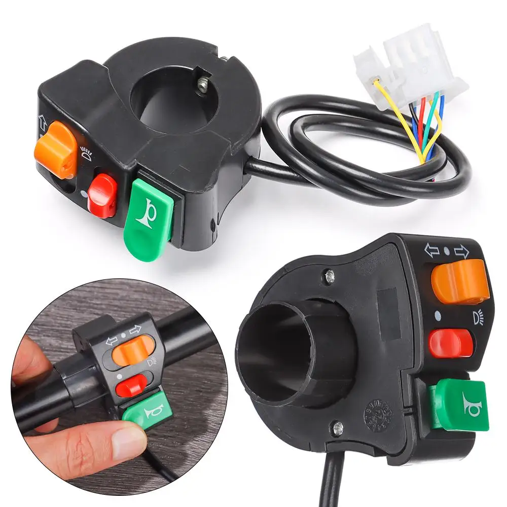 3-in-1 Electric Bicycle Accessory: Light, Horn, and Cornering Lamp with On-Off Button