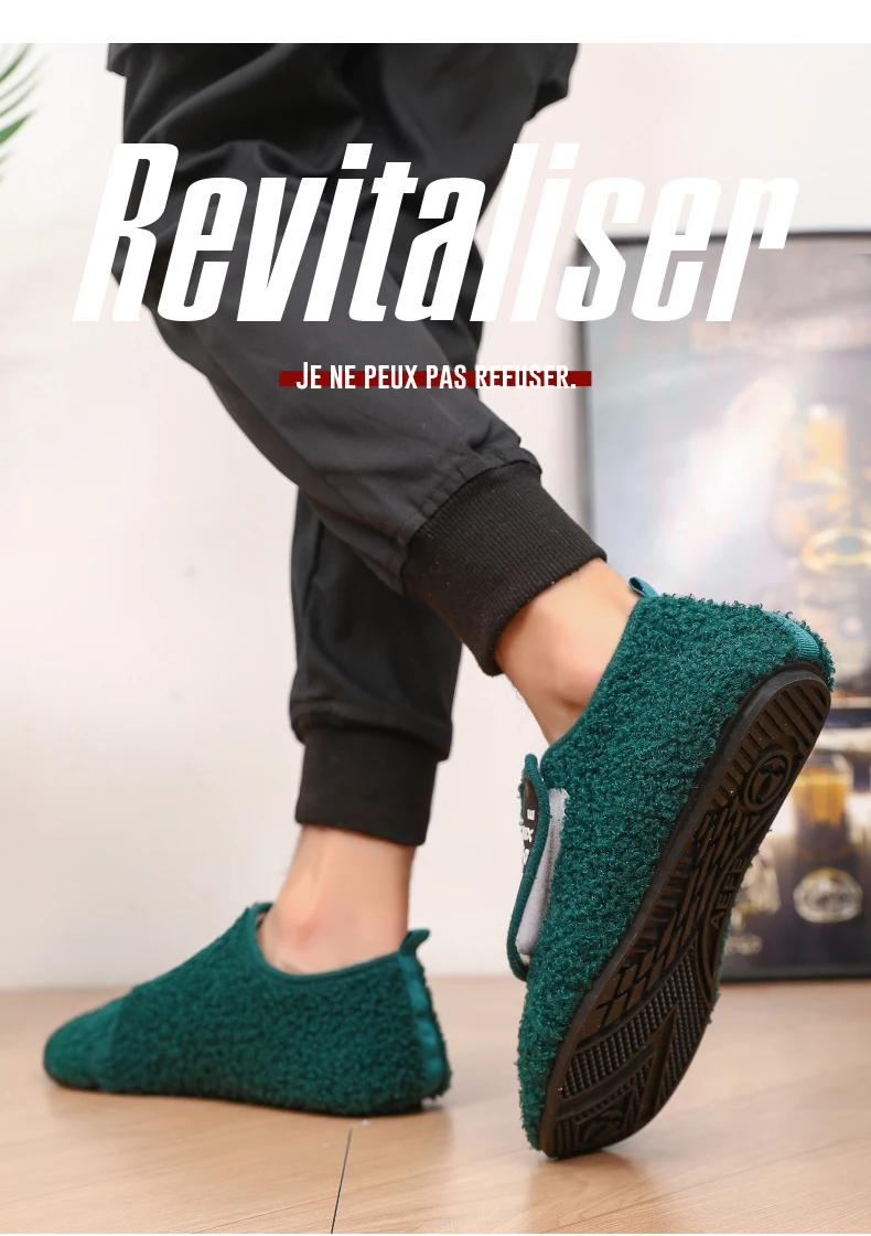 YRZL Winter Baumwolle Schuhe Männer Warm Slip auf Leichte Hausschuhe Männer Plüsch Schlafzimmer Hause Baumwolle Loafer Männer Winter Warme Schuhe – Detail 3