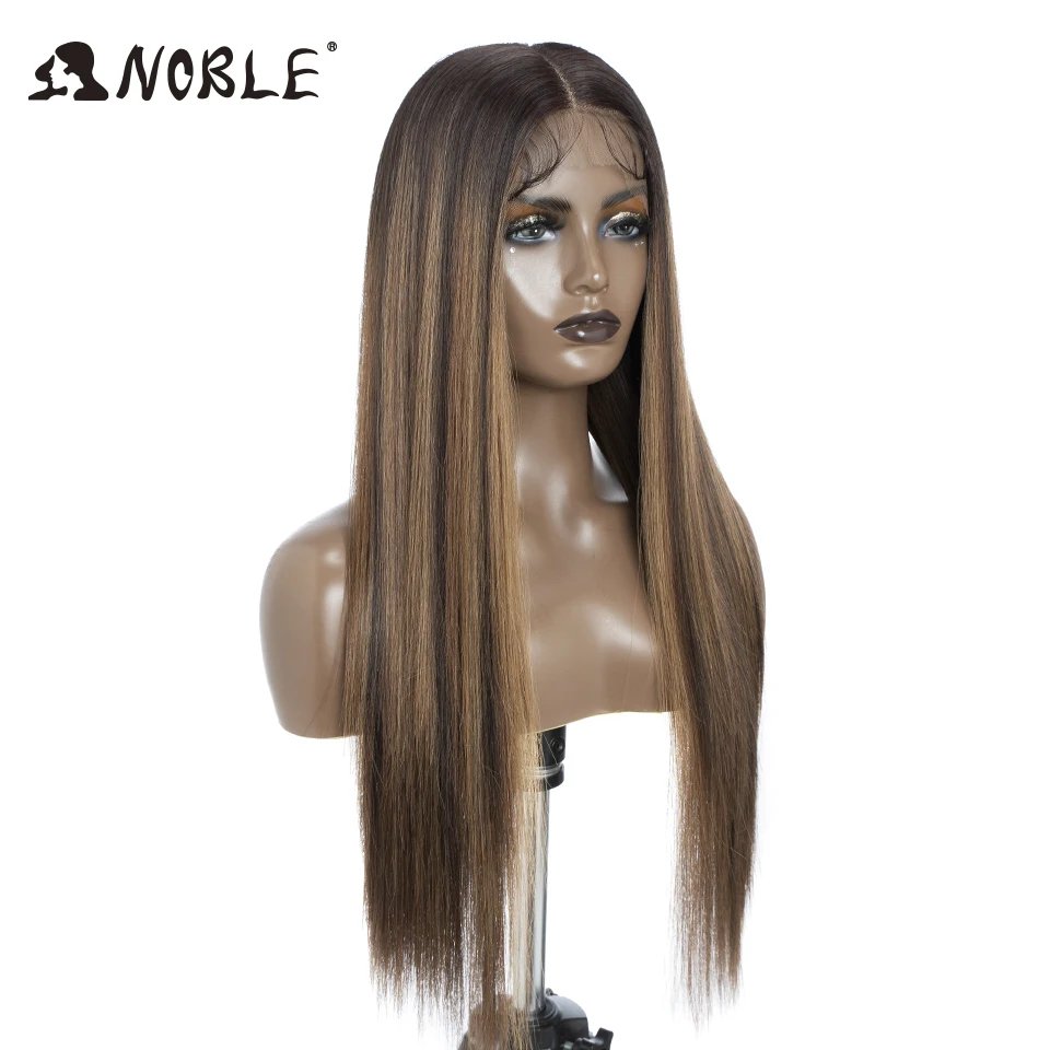 Lace Front Wig Noble Synthetic 30Inch 13X7 Straight Blonde Ombre Glueless Wigs For Women Cosplay Lace synthetic