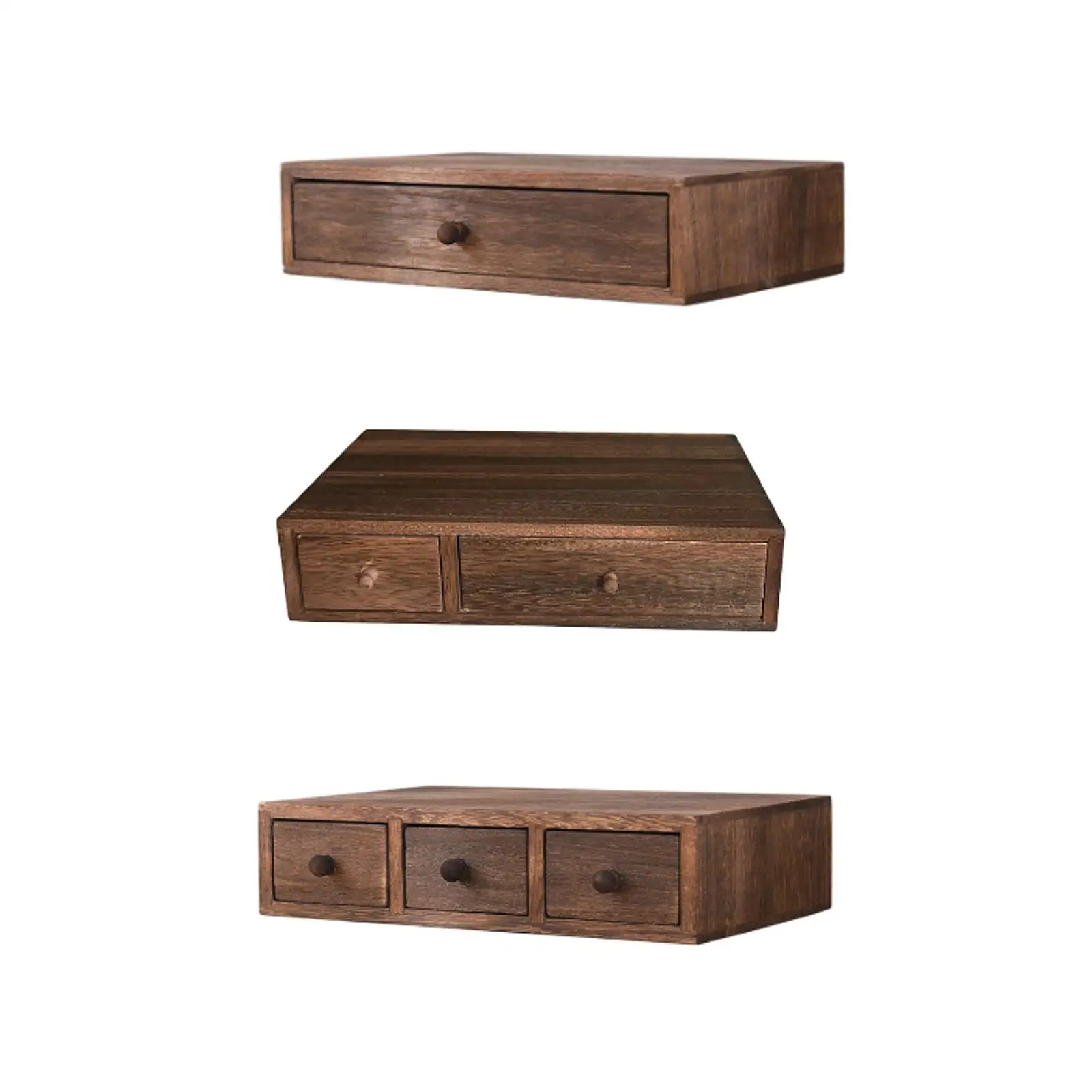 Wood Desktop Organizer Office Supplies Organizer with Drawer Versatile Cosmetic