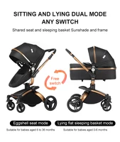 Poussette bébé voiture pour landau pour nouveau-né bébé accessoires bébé Buggy infantile 3 en 1 poussette avec siège auto poussette de luxe 4