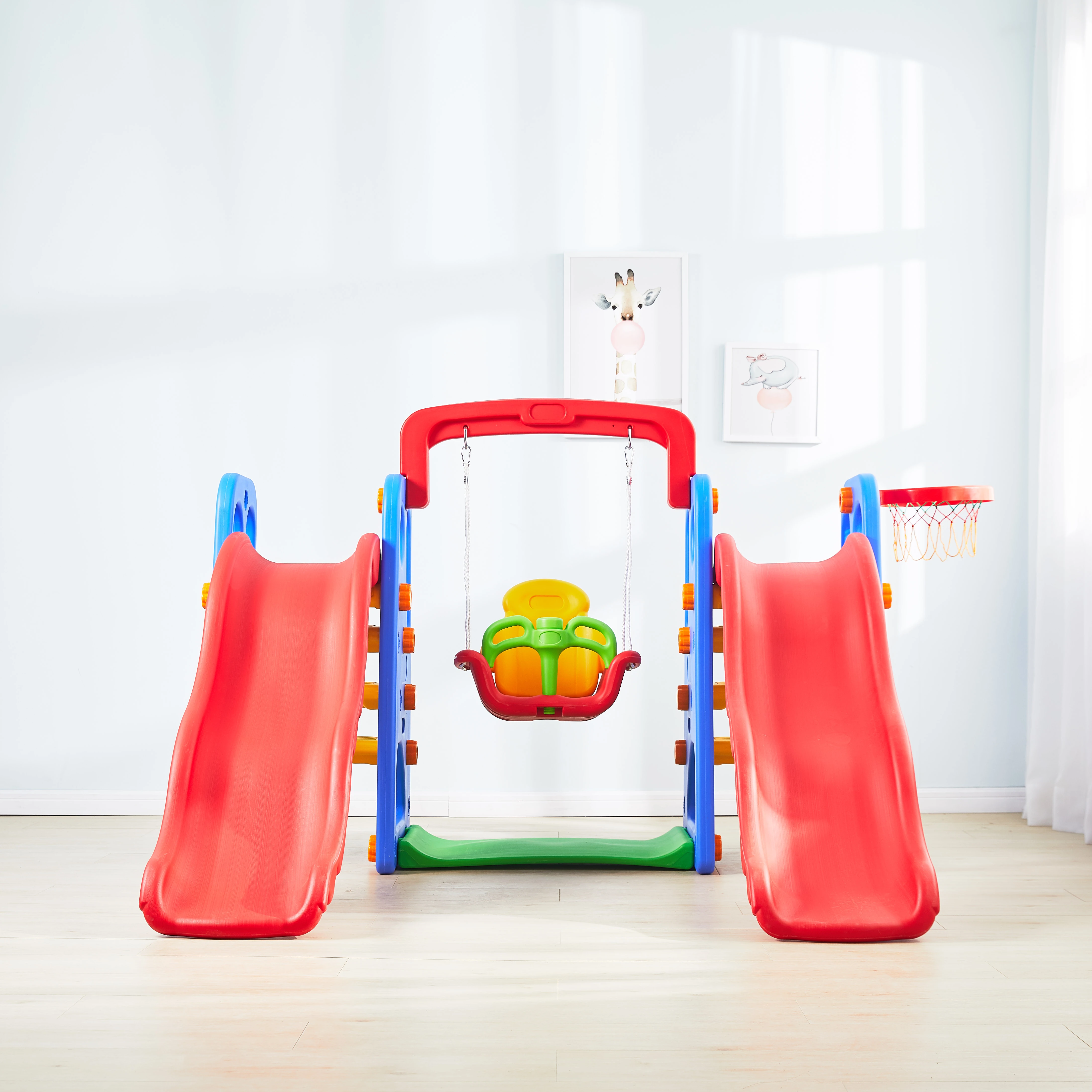 High Quality Indoor and Outdoor Multifunctional Double Slide With Swing