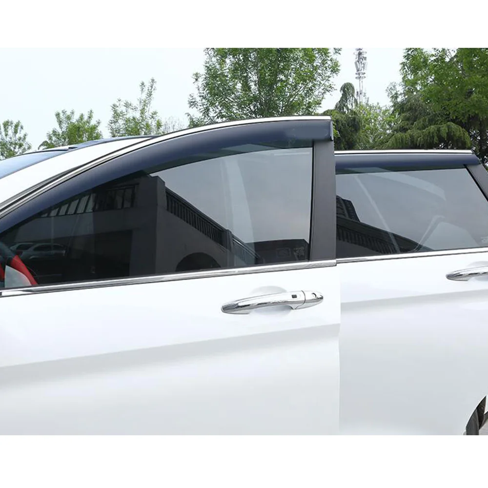 Car Cover Plastic Window Glass Wind Visor Rain/Sun Guard Vent Frame Lamp 4PCs For Renault Kadjar