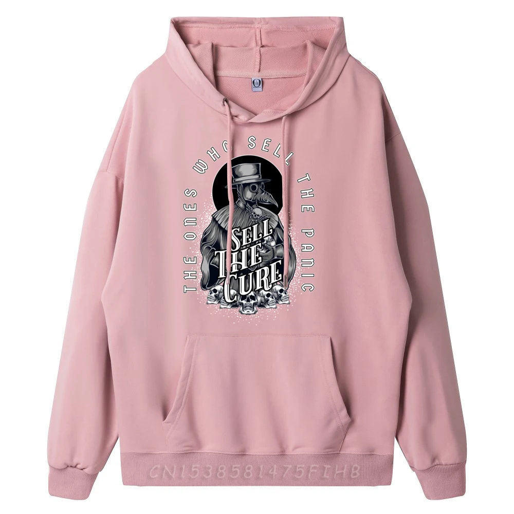 Plague Doctor Sell The Panic Graphic Sweatshirts Tops Tops & Tees Long Sleeve Pullover Hoodie For Men