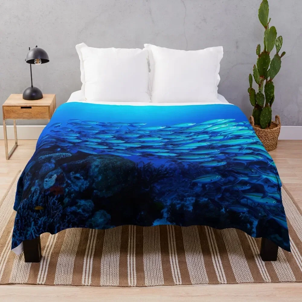 

Tropical Fish on the Great Barrier Reef Throw Blanket Furry Beach Blankets For Baby Blankets