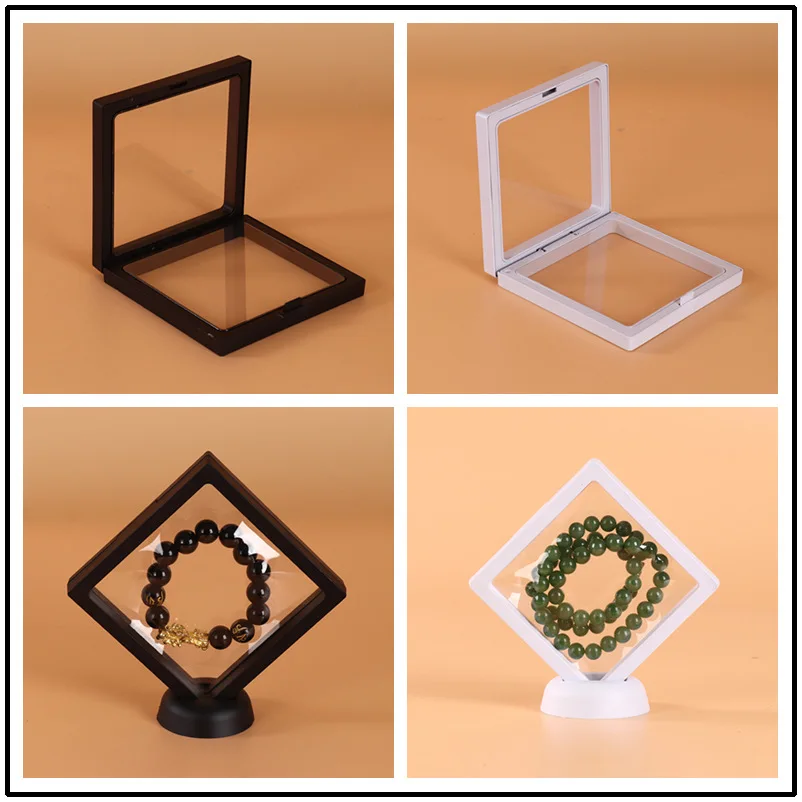 PE Film Suspension Packaging Box Ring Necklace Jewelry Box Transparent Anti Oxidation Storage Box Jewelry Organizer Multi Size