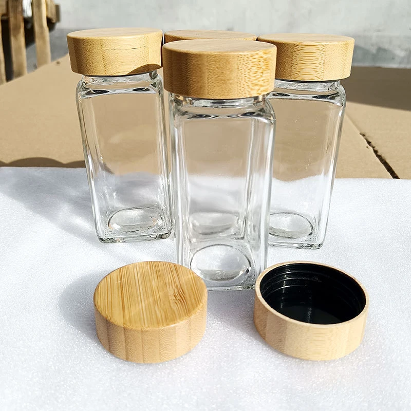 12 Pcs Glass Spice Jars/bottles - 4oz Empty Square Spice