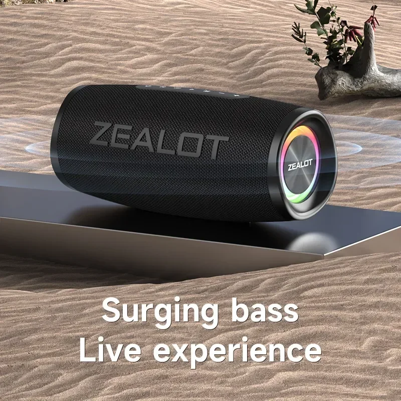 ZEALOT-S56 Bluetooth Speaker 40W Output Power Excellent Bass Performace IPX6 Waterproof Camping Outdoor