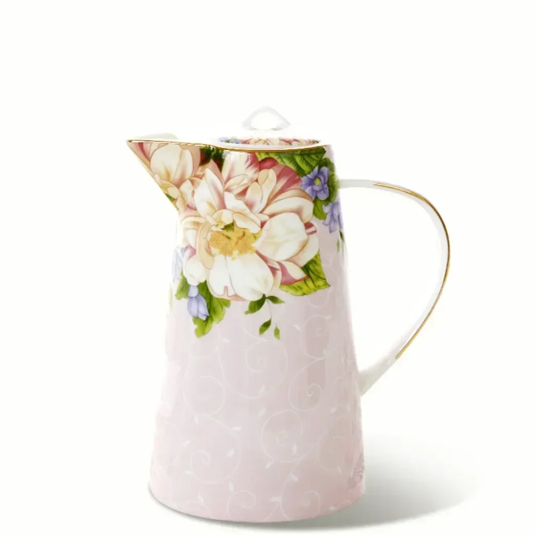 Cold Water Pot, Household Ceramic Teapot, Bone China, Coffee Pitcher, Flower Tea Jug, European Style, Heat-Resistant Water Ware
