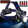 Powerful T6 Led Headlamp 3 Modes Headlight Zoom Head Lamp Flashlight Torch by 2x18650 battery USB Rechargeable Fishing Lantern