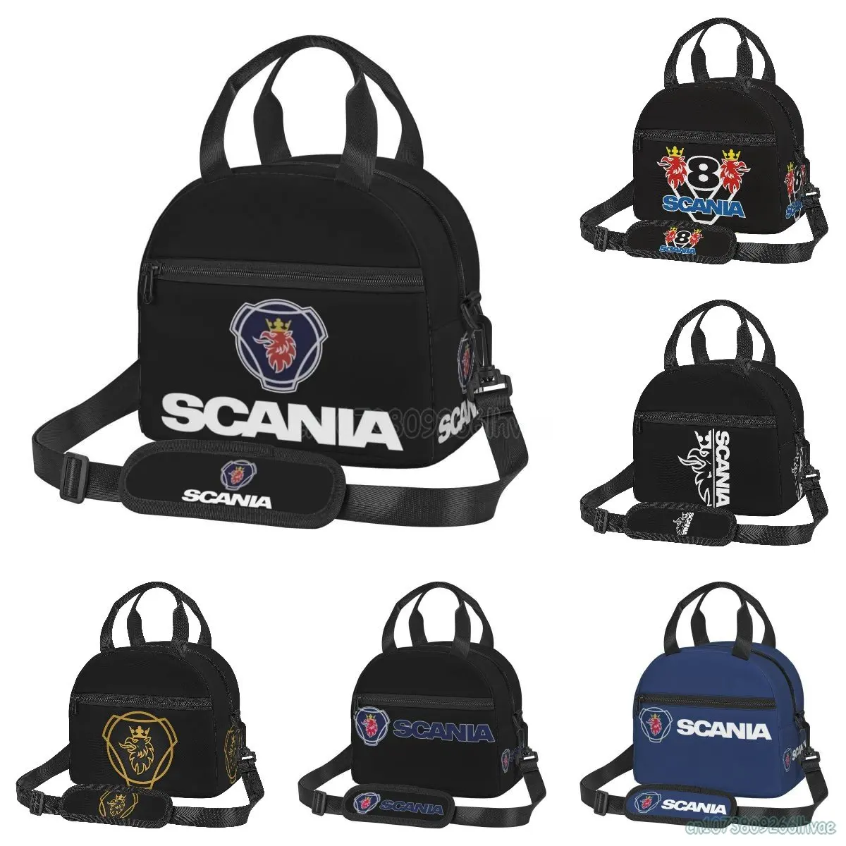 

Scania Logo Print Insulated Lunch Bag Truck Driver Lunch Box with Shoulder Strap Unisex Thermal Cooler Bento Tote Bags for Work