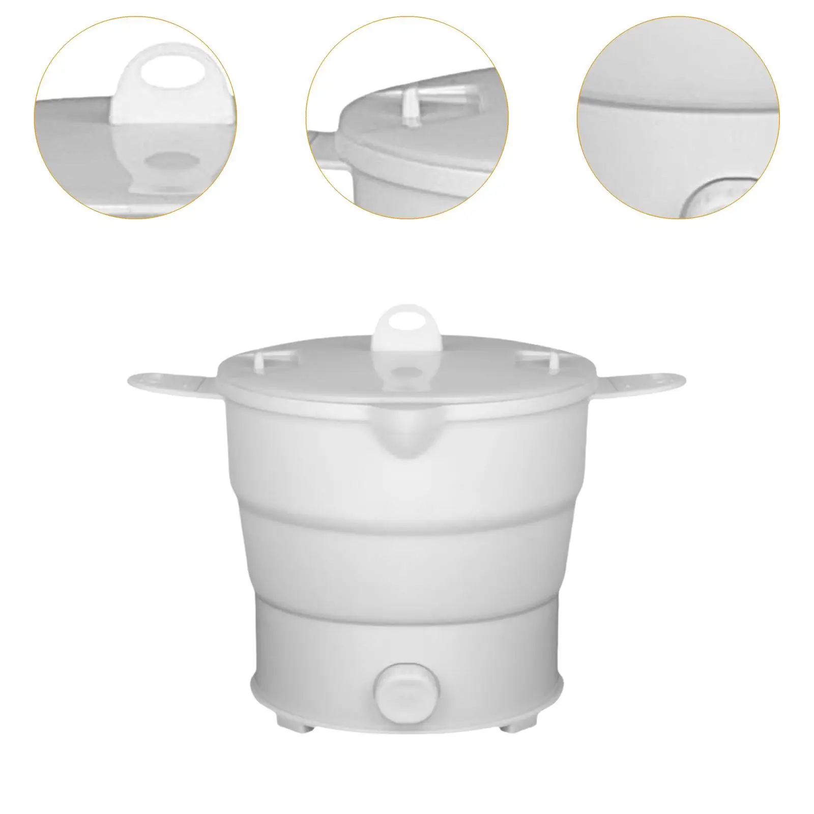 Water Boiling Pot Travel Hot Pot 1.2L Silicone Cookerware Boiling Water Steamer