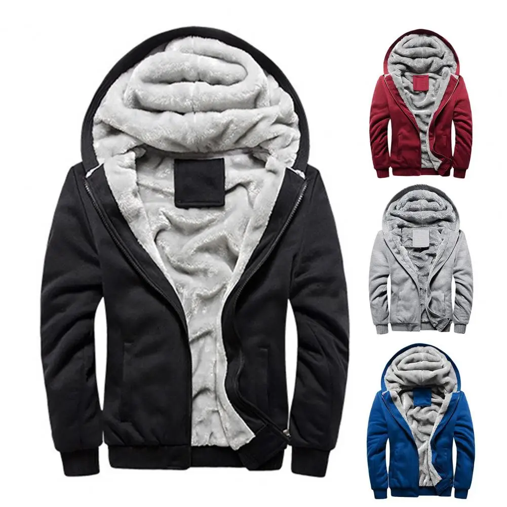 

Men Jacket Warm Men Coat Thick Elastic Cuff Great Casual Winter Jacket