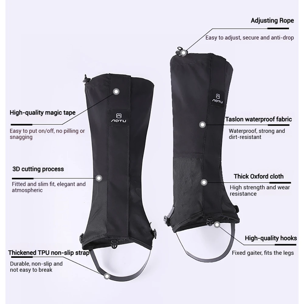 HQdeal Hiking Gaiters Leg Gaiters, 600D Oxford Waterproof Warth