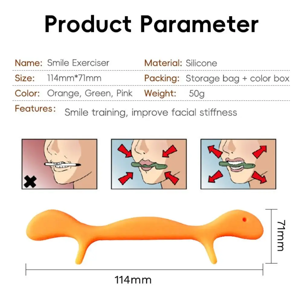 3 Color Smile Training Beauty Tool Silicone Portable Mouth Smile Training Massager Facial Line Corrector