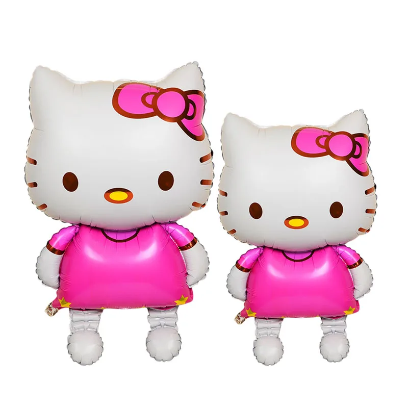 114Cm Cartoon Hello Kitty 3D Tipo Umano Palloncino In Piedi Festa Di Compleanno Per Bambini Foil Decorare Palloncini Ragazza Baby Shower Globos Toy