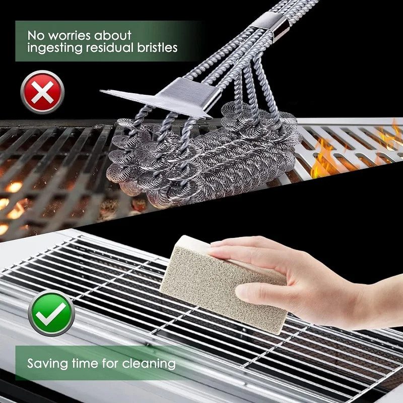 Barbecue Cleaning Tools Grill Brush Cleaning Brushes BBQ Grill Cleaning Brush Brick Block Barbecue Cleaning Stone Stains Grease Cleaner Barbecue Rack Outdoor Kitchen BBQ Tools